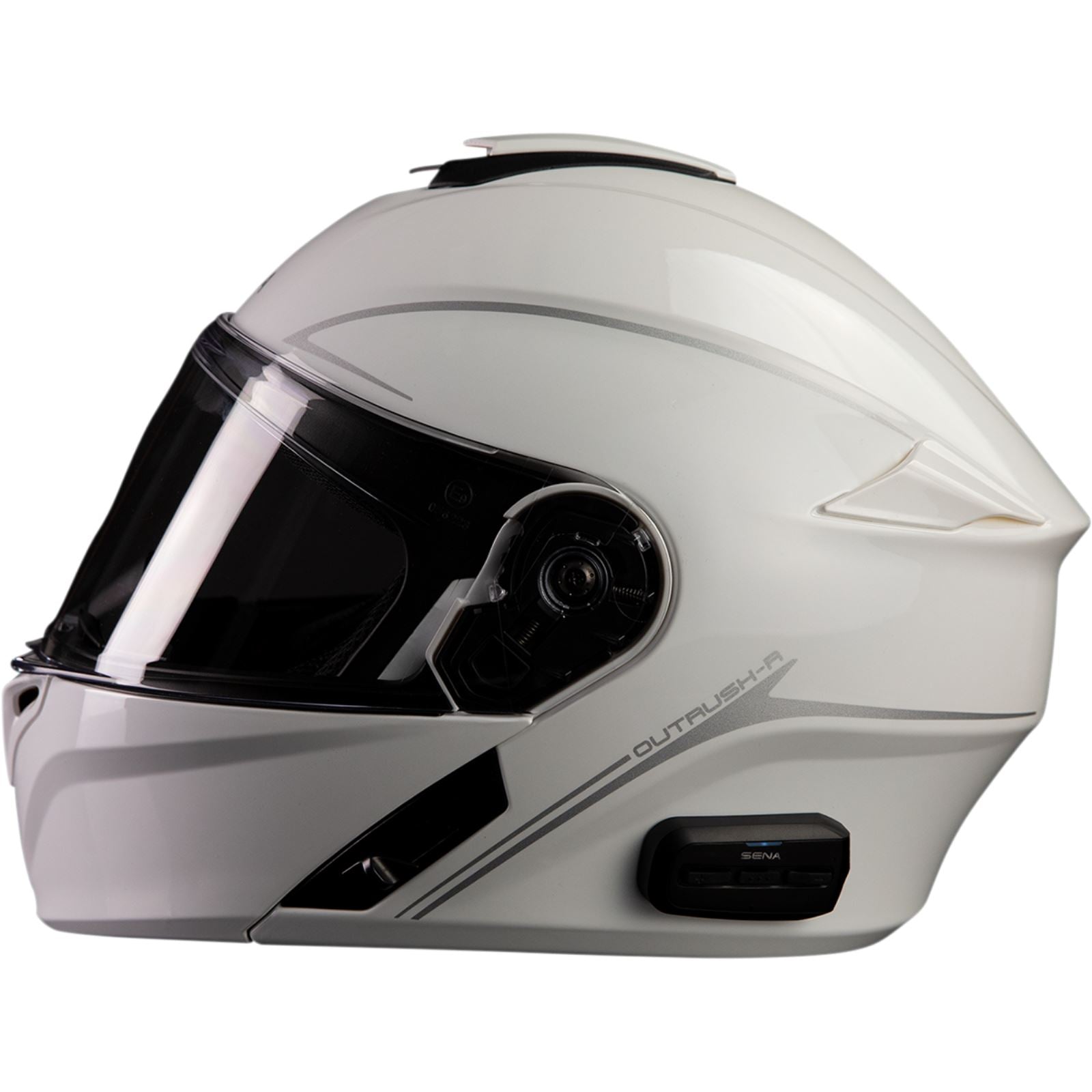 Sena Outrush R Flip-Up Helmet - Glossy White - Large OPEN BOX [MPN: OUTRUSHR-GW00L3]_1878474