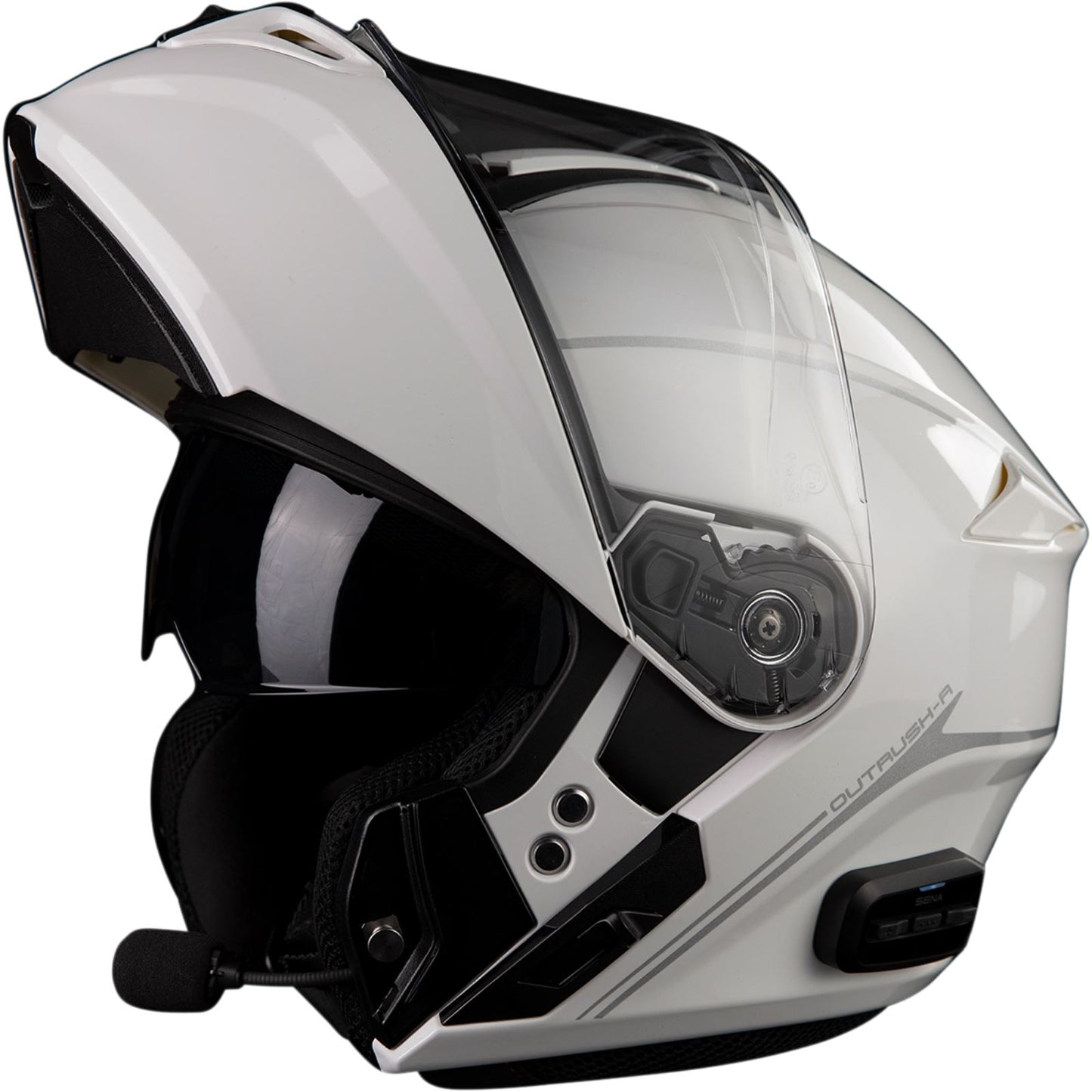 Sena Outrush R Flip-Up Helmet - Glossy White - 2XL OPEN BOX [MPN: OUTRUSHR-GWXXL3]_1878470