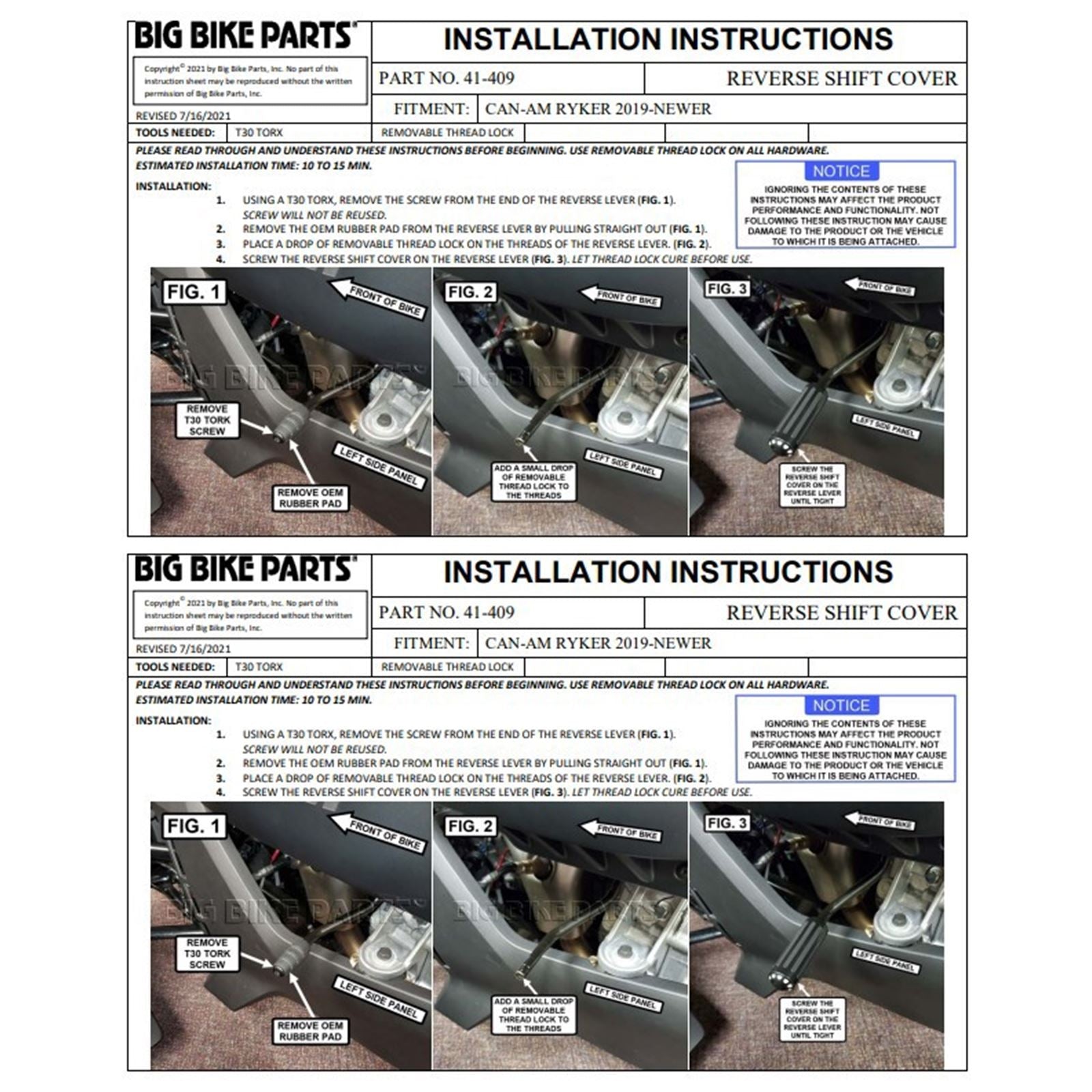 Show Chrome Reverse Shift Lever Cover for Can-Am Ryker 41-409_1171418