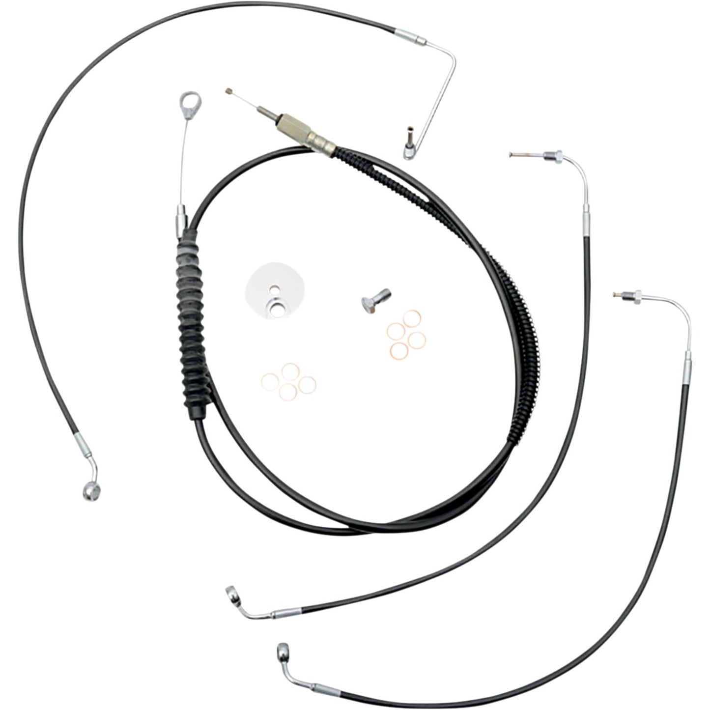 LA Choppers Handlebar Cable/Brake Line Kit 12"-14" - Black Vinyl [MPN: LA-8155KT-13B]_1057608