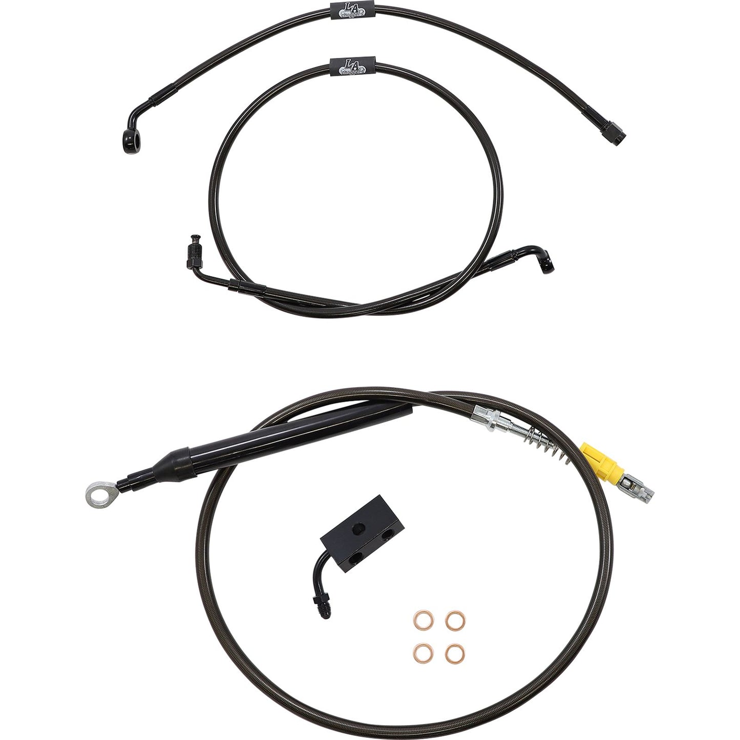 LA Choppers Handlebar Cable/Brake Line Kit - 15" - 17" - Midnight [MPN: LA-8155KT-16M]_1104191