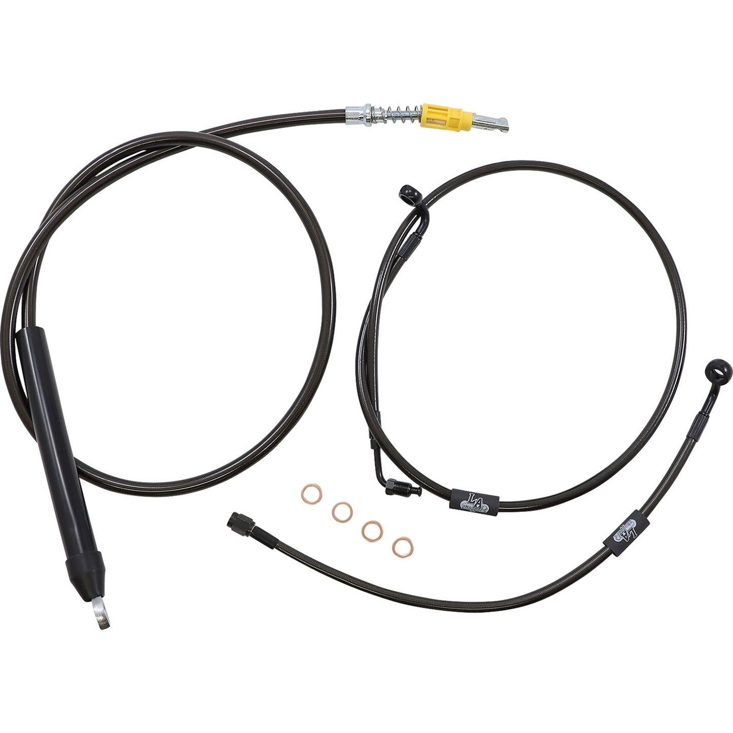 LA Choppers Cable/Brake Line Kit - 18" - 20" Ape Hanger Handlebars - Midnight [MPN: LA-8155KT-19M]_1091751