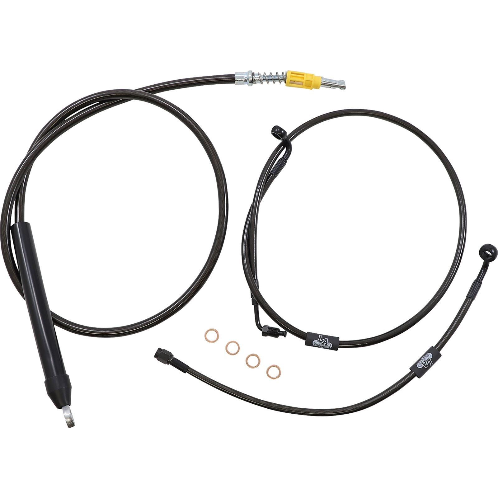 LA Choppers Cable/Brake Line Kit - 18" - 20" Ape Hanger Handlebars - Midnight [MPN: LA-8155KT-19M]_1091751