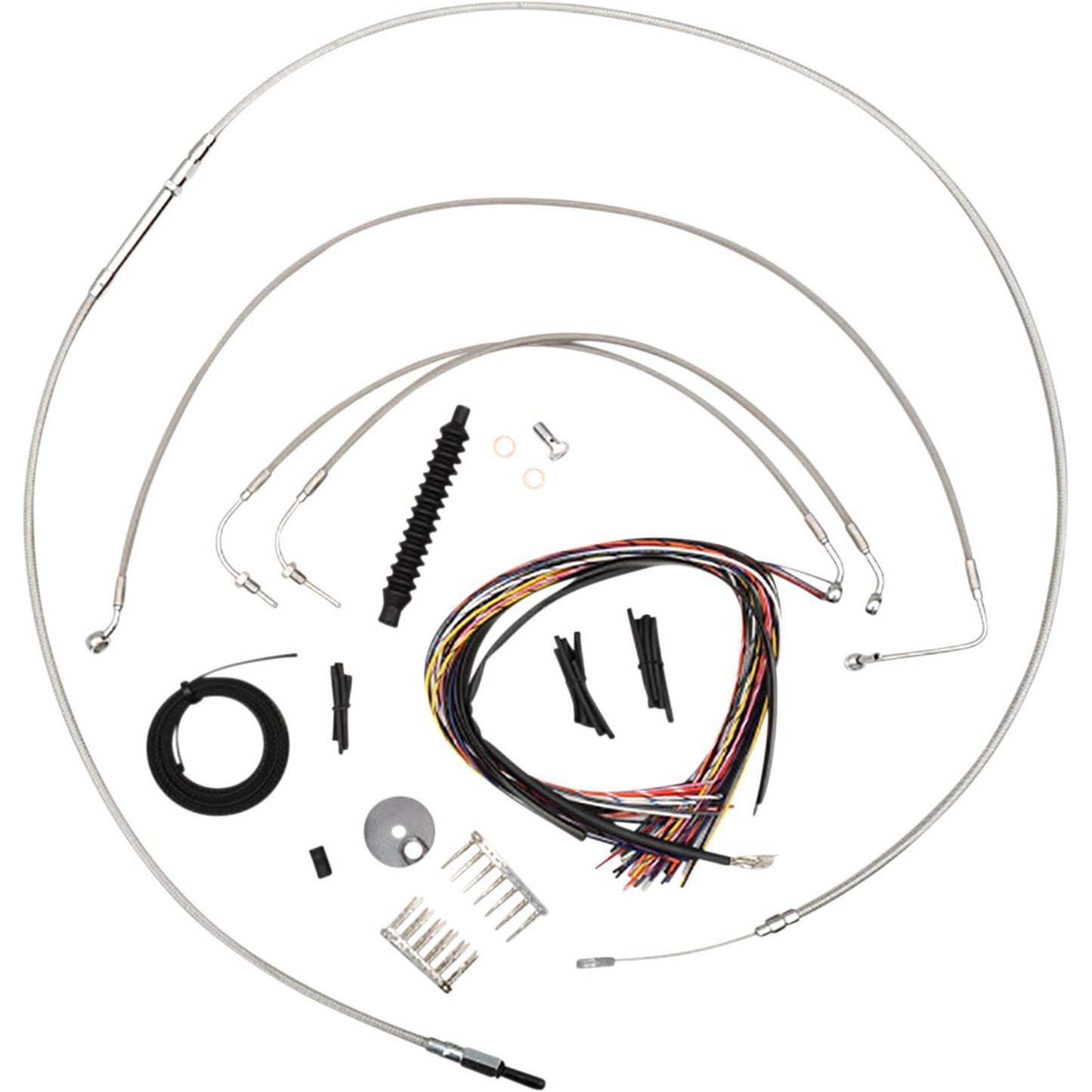 LA Choppers Handlebar Cable/Brake Line Kit 12" - 14" - Stainless [MPN: LA-8155KT2-13]_1057610