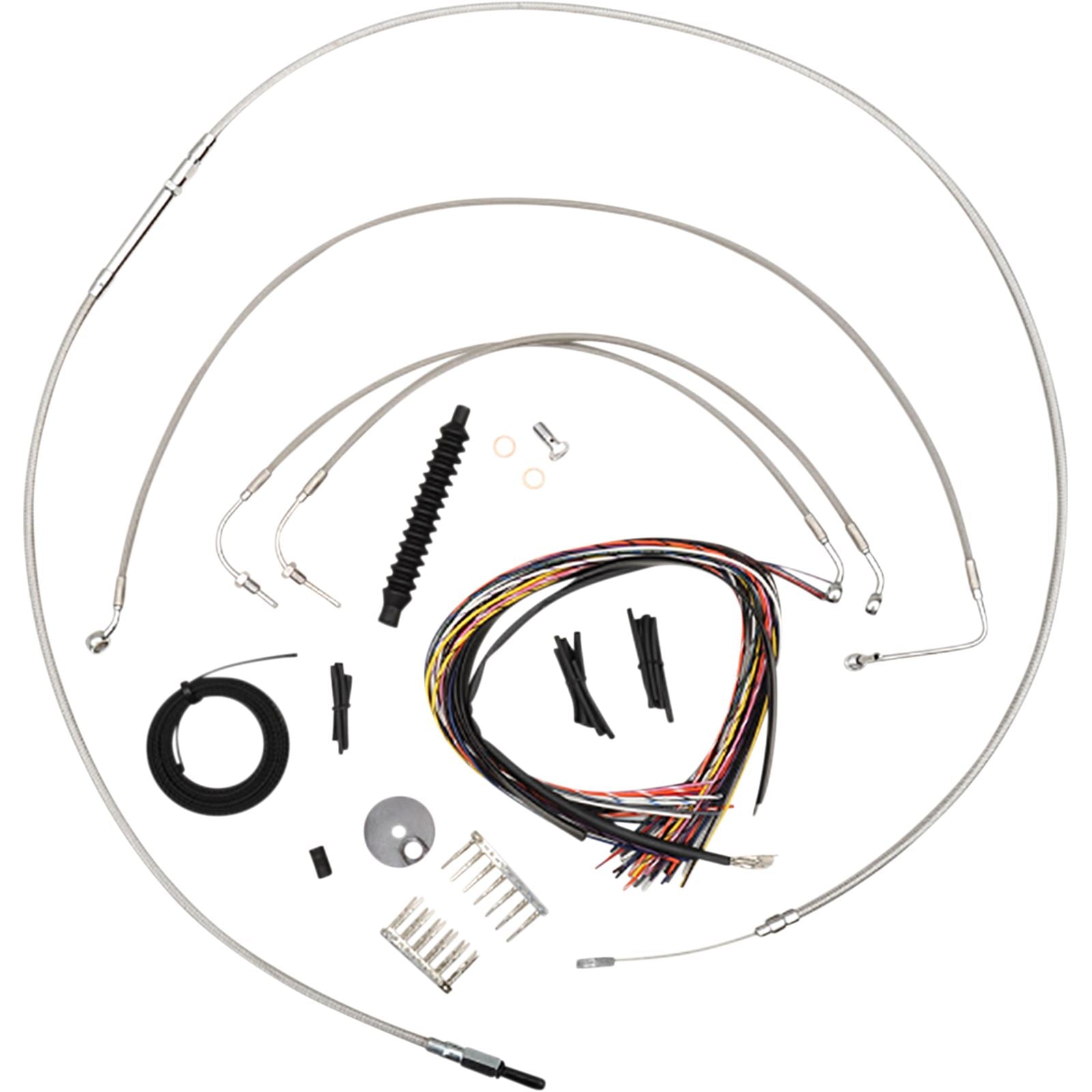 LA Choppers Handlebar Cable/Brake Line Kit 12" - 14" - Stainless [MPN: LA-8155KT2-13]_1057610
