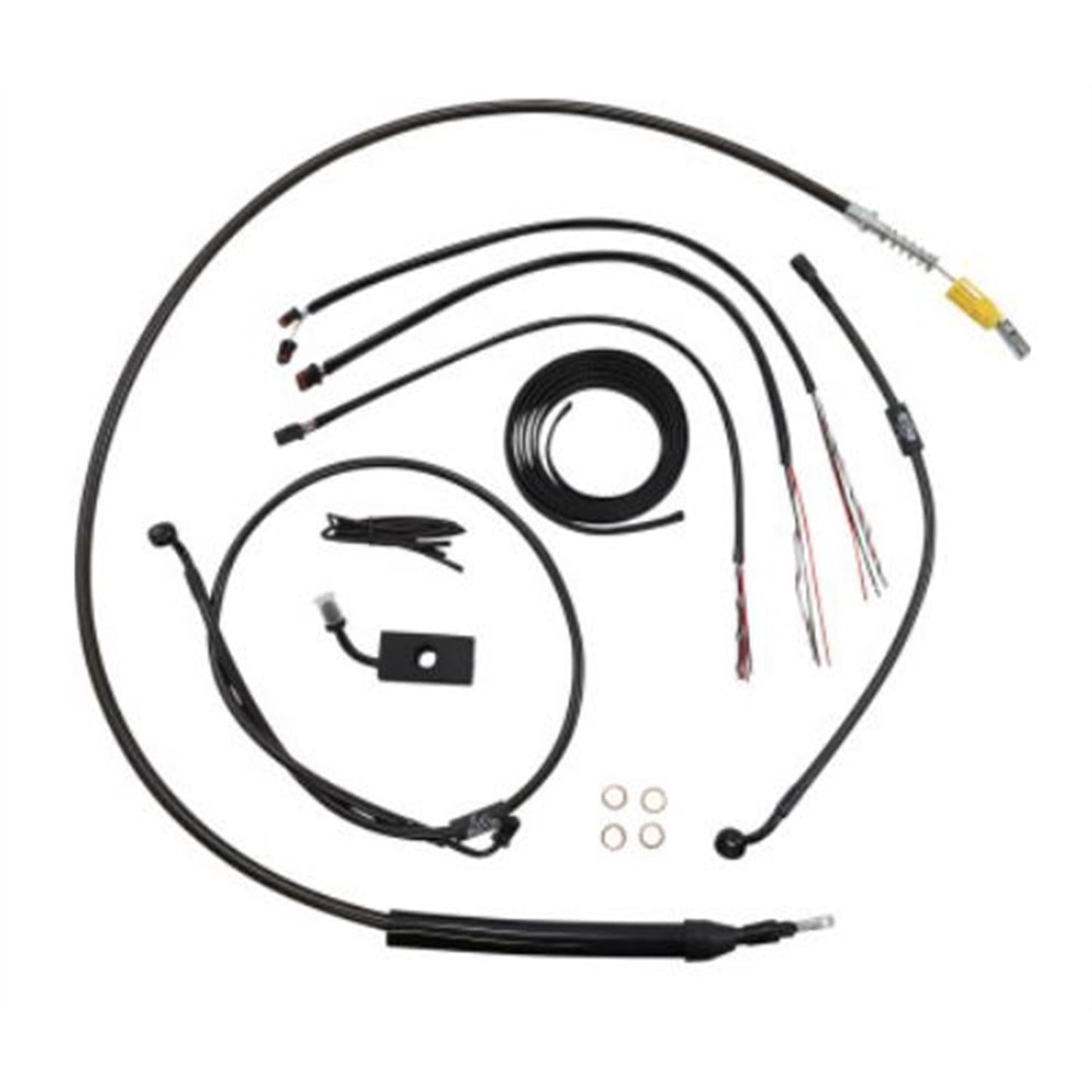 LA Choppers Cable Kit - 18" - 20" Ape Hanger Handlebars - Midnight [MPN: LA-8155KT2-19M]_875588