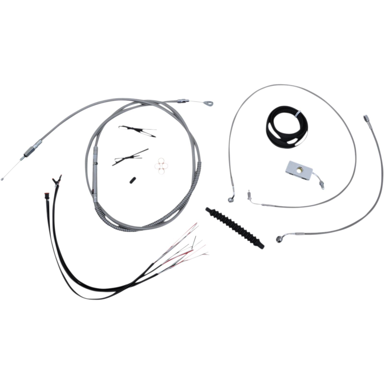 LA Choppers Handlebar Cable/Brake Line Kit 12" - 14" - Stainless [MPN: LA-8156KT2-13]_1057613