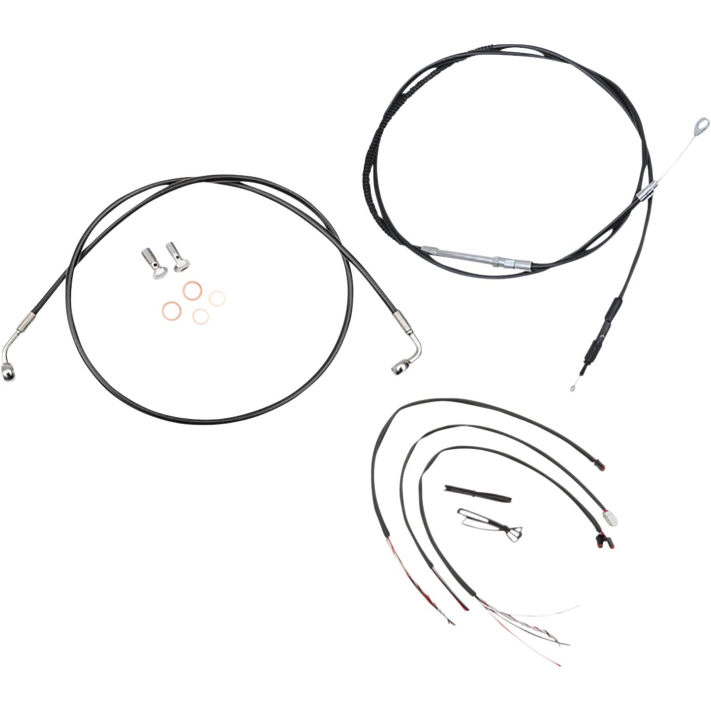 LA Choppers Handlebar Cable/Brake Line Kit 12"- 14"- Black Vinyl [MPN: LA-8156KT2-13B]_1057614