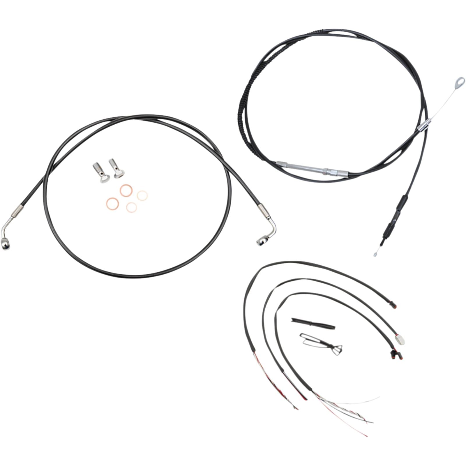 LA Choppers Handlebar Cable/Brake Line Kit 12"- 14"- Black Vinyl [MPN: LA-8156KT2-13B]_1057614