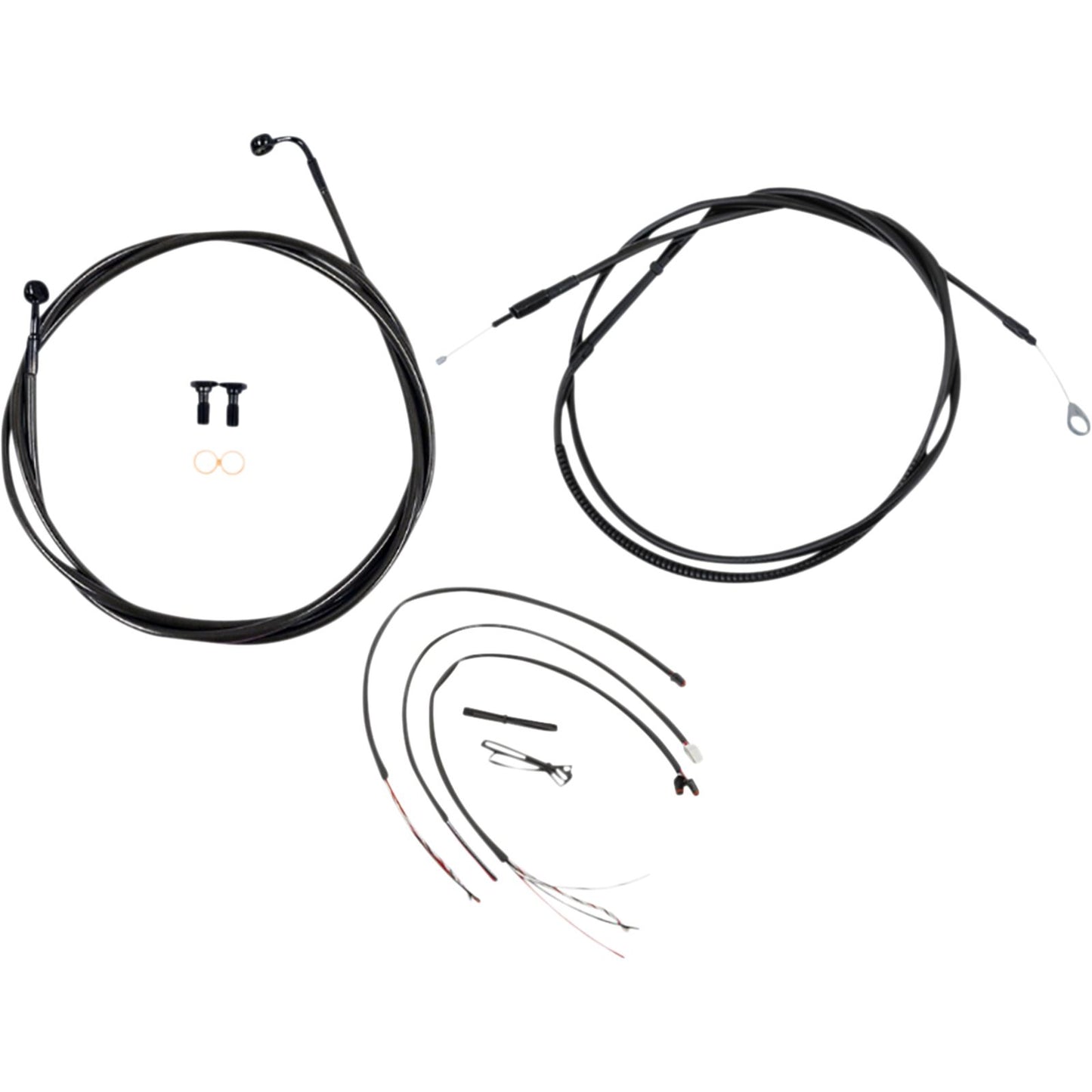 LA Choppers Cable Kit - 12" - 14" Ape Hanger Handlebars - Midnight [MPN: LA-8156KT2-13M]_1057615