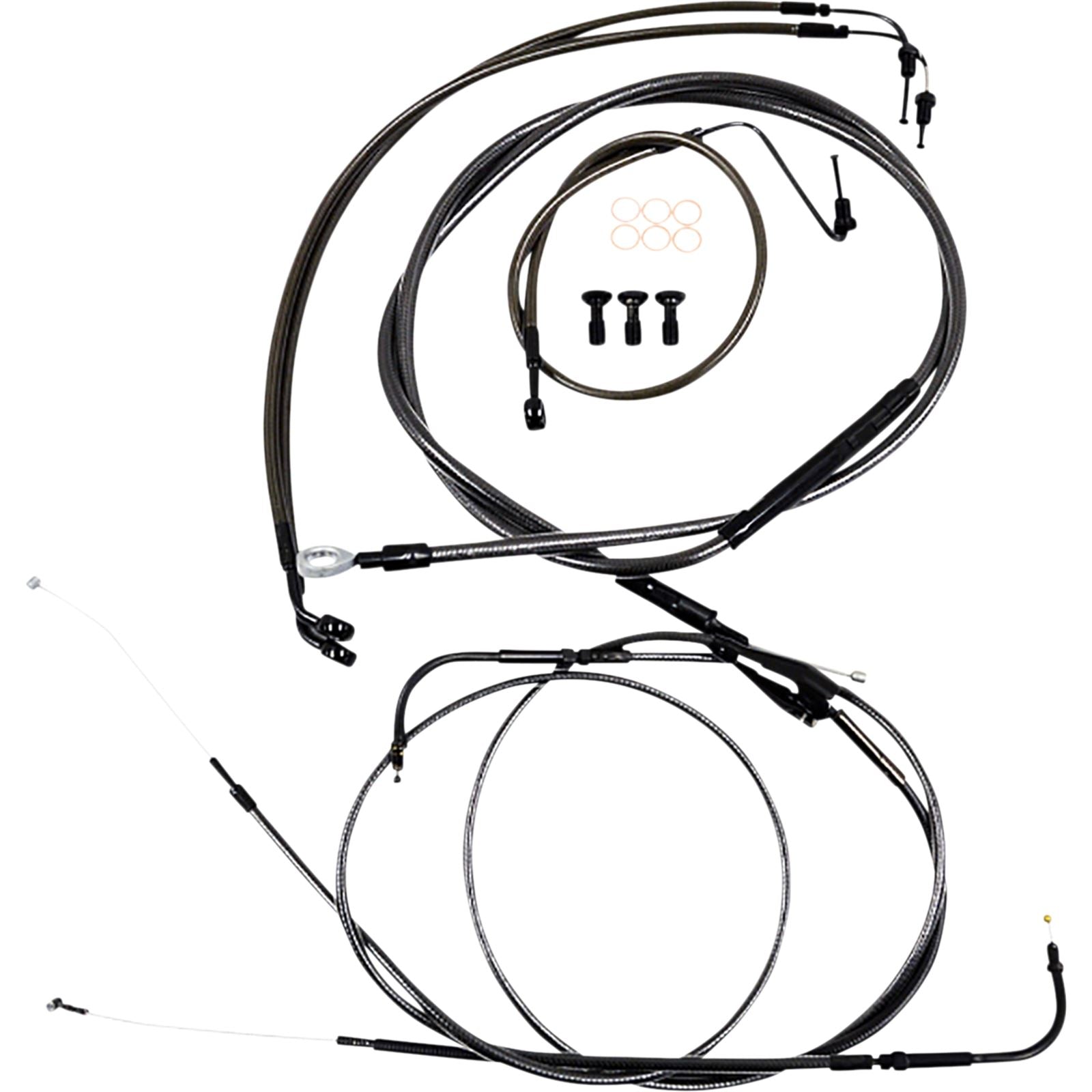 LA Choppers Cable/Brake Line Kit - Mini Ape Hanger Handlebars - Midnight [MPN: LA-8157KT-08M]_1057617