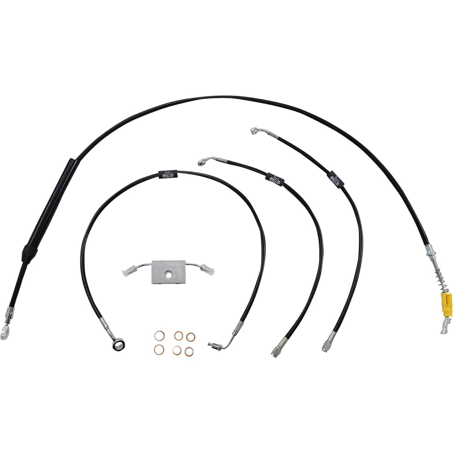 LA Choppers Cable/Brake Line Kit - Quick Connect - 12" - 14" - Black Vinyl [MPN: LA-8157KT-13B]_1091711