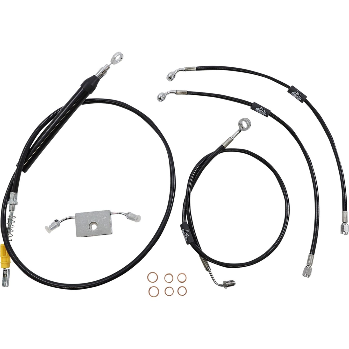 LA Choppers Cable/Brake Line Kit - Quick Connect - 15" - 17"  - Black Vinyl [MPN: LA-8157KT-16B]_1091712