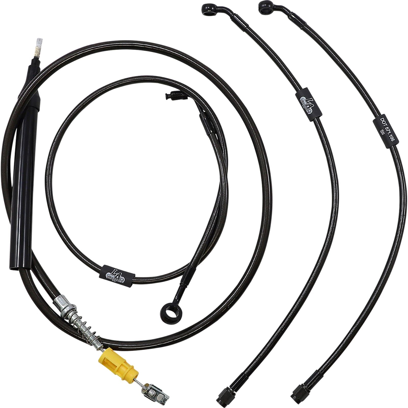 LA Choppers Cable/Brake Line Kit - Quick Connect - 15" - 17" - Midnight [MPN: LA-8157KT-16M]_1091713