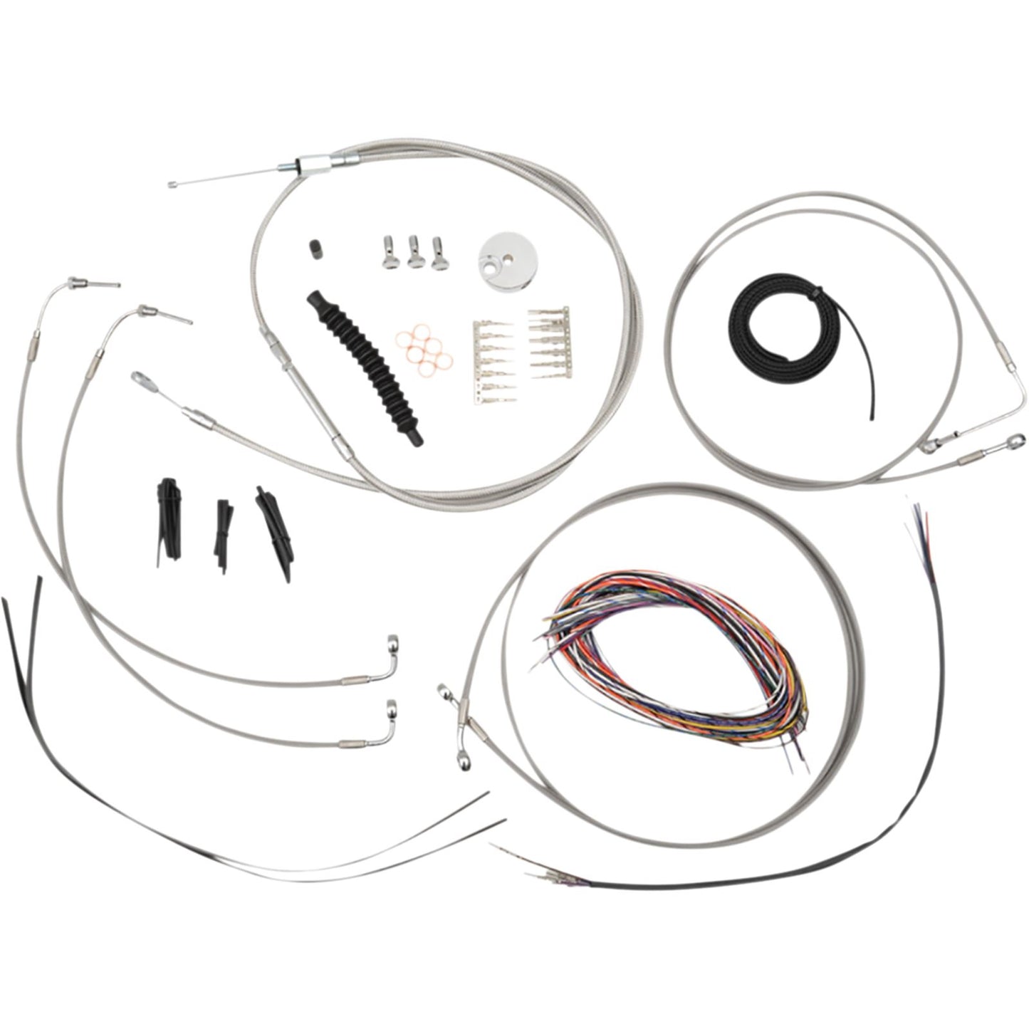 LA Choppers Handlebar Cable/Brake Line Kit - Stainless [MPN: LA-8157KT2-08]_1057594