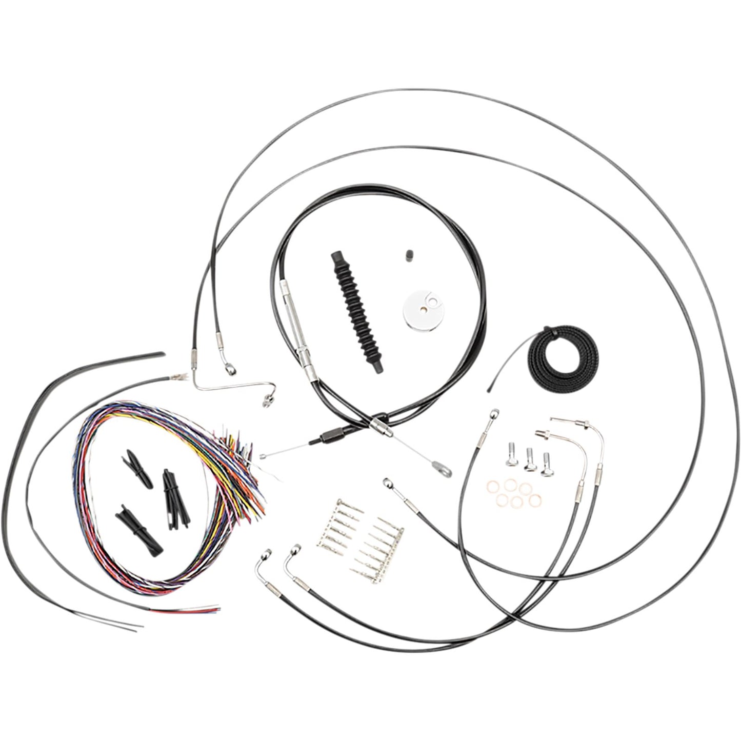 LA Choppers Cable/Brake Line Kit - Complete - Mini Ape Hanger - Black Vinyl [MPN: LA-8157KT2-08B]_1057592