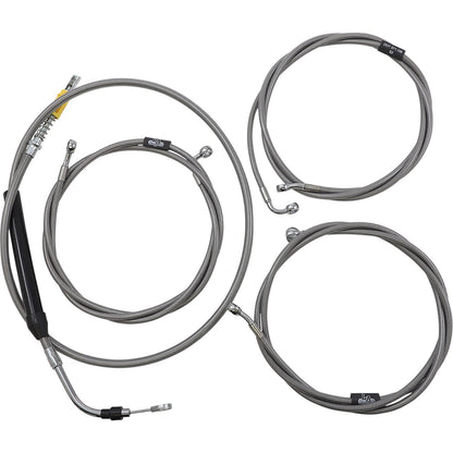 LA Choppers Handlebar Cable/Brake Line Kit  - 15" - 17" - Stainless Steel [MPN: LA-8056KT-16]_1096406