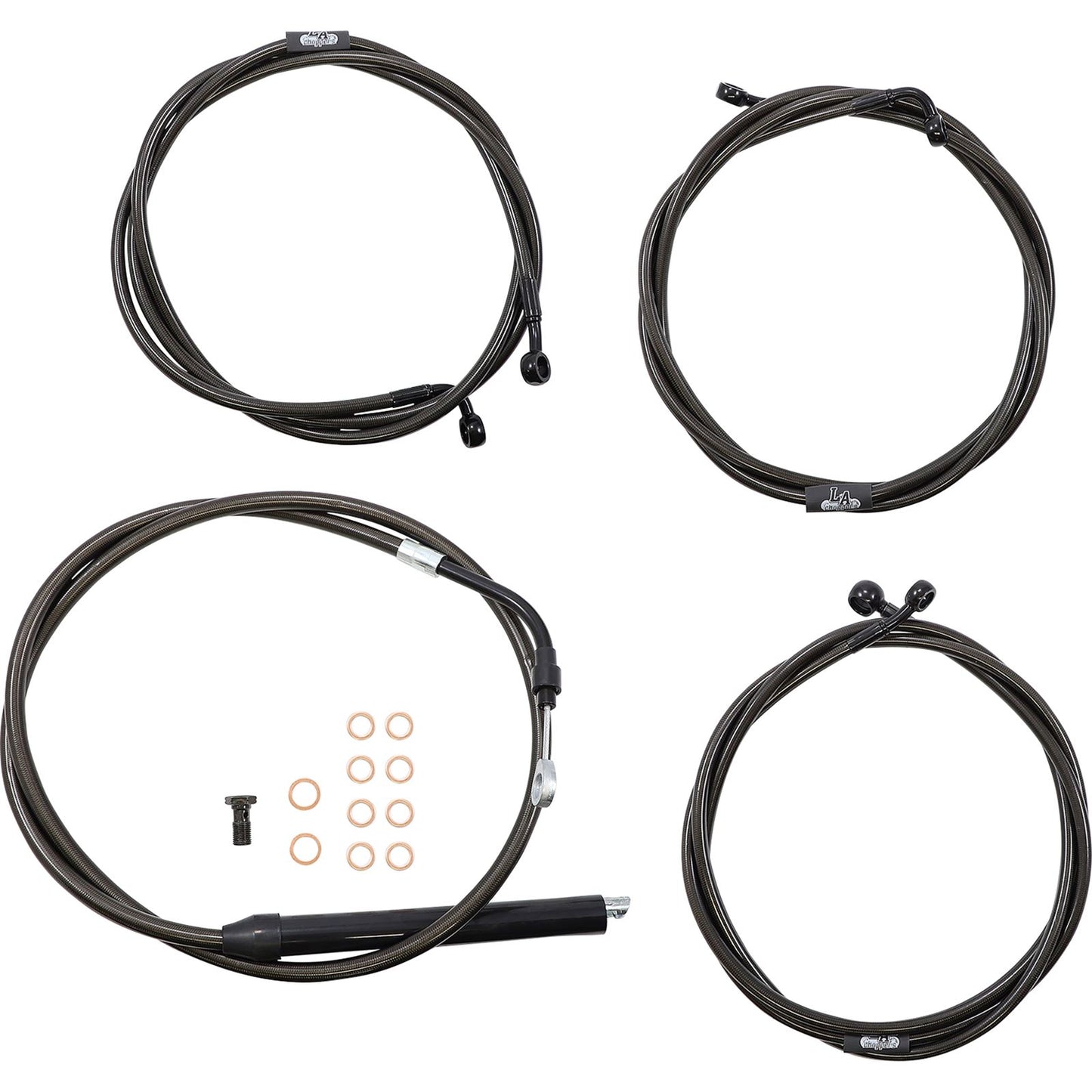 LA Choppers Handlebar Cable/Brake Line Kit - 18" - 20" - Midnight [MPN: LA-8056KT-19M]_1131521