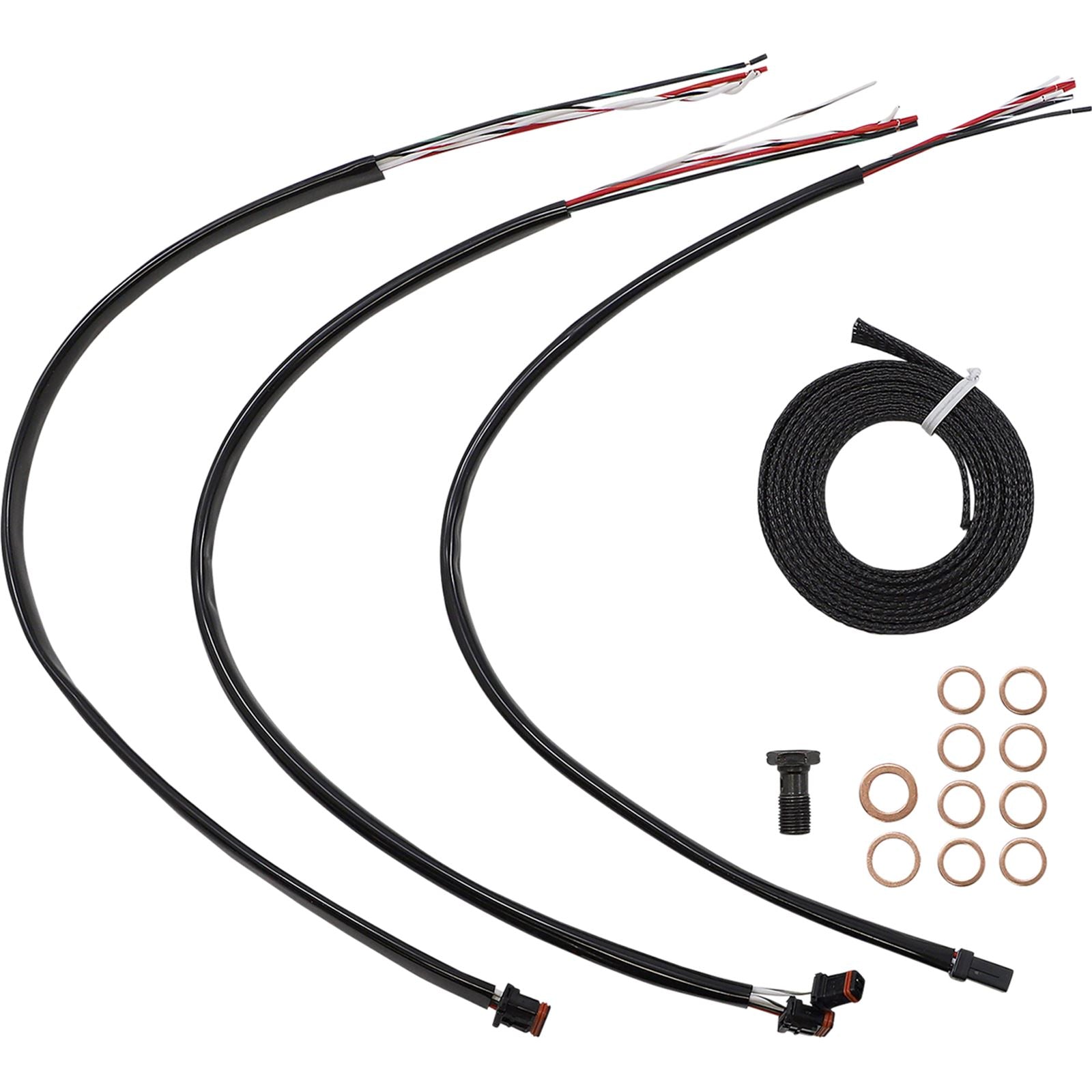 LA Choppers Cable Kit - 12" - 14" Ape Hanger Handlebars - Midnight [MPN: LA-8056KT2-13M]_1091721