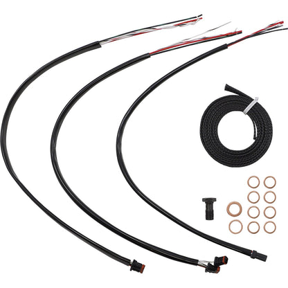 LA Choppers Cable Kit - 12" - 14" Ape Hanger Handlebars - Midnight [MPN: LA-8056KT2-13M]_1091721