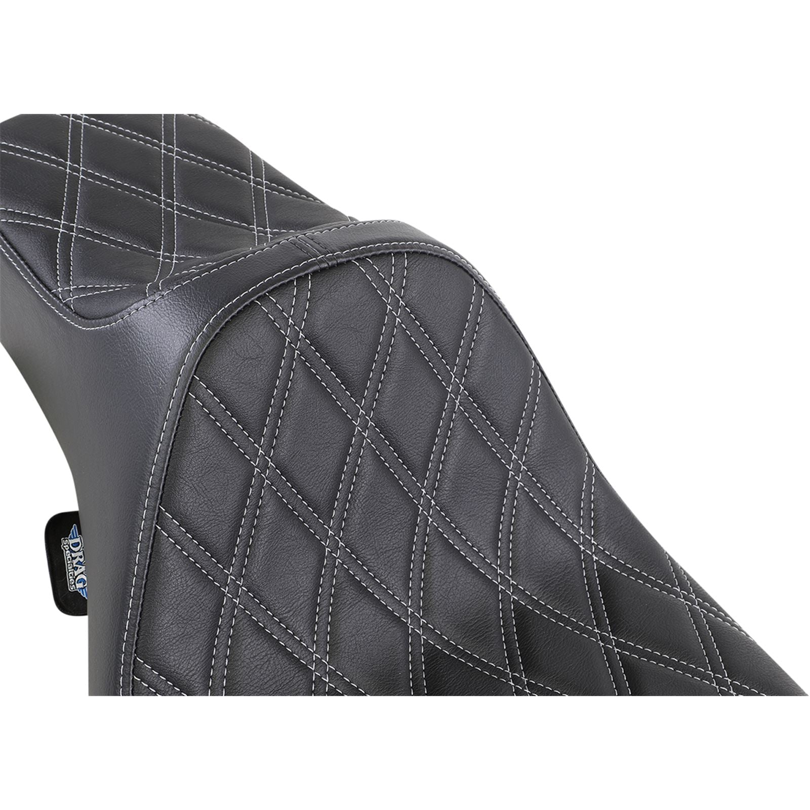 Drag Specialties Extended Reach Predator III Seat - Double Diamond - Silver 0801-1370_1057589