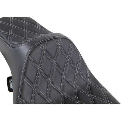 Drag Specialties Extended Reach Predator III Seat - Double Diamond - Silver 0801-1370_1057589