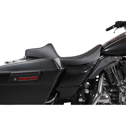 Drag Specialties Extended Reach Predator III Seat - Double Diamond - Silver 0801-1370_1057591