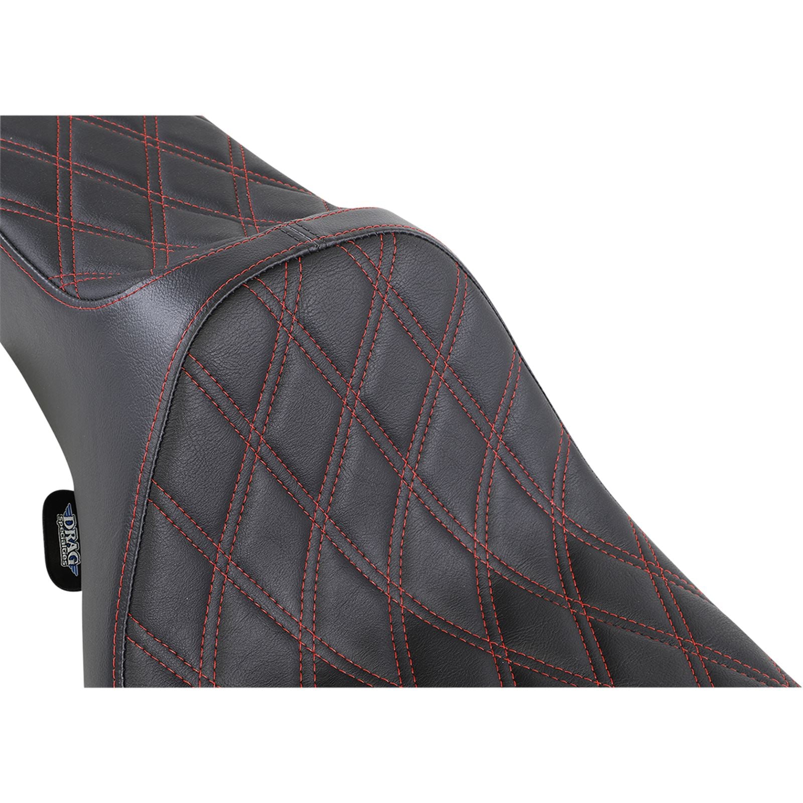 Drag Specialties Extended Reach Predator III Seat - Double Diamond - Red 0801-1371_1057620