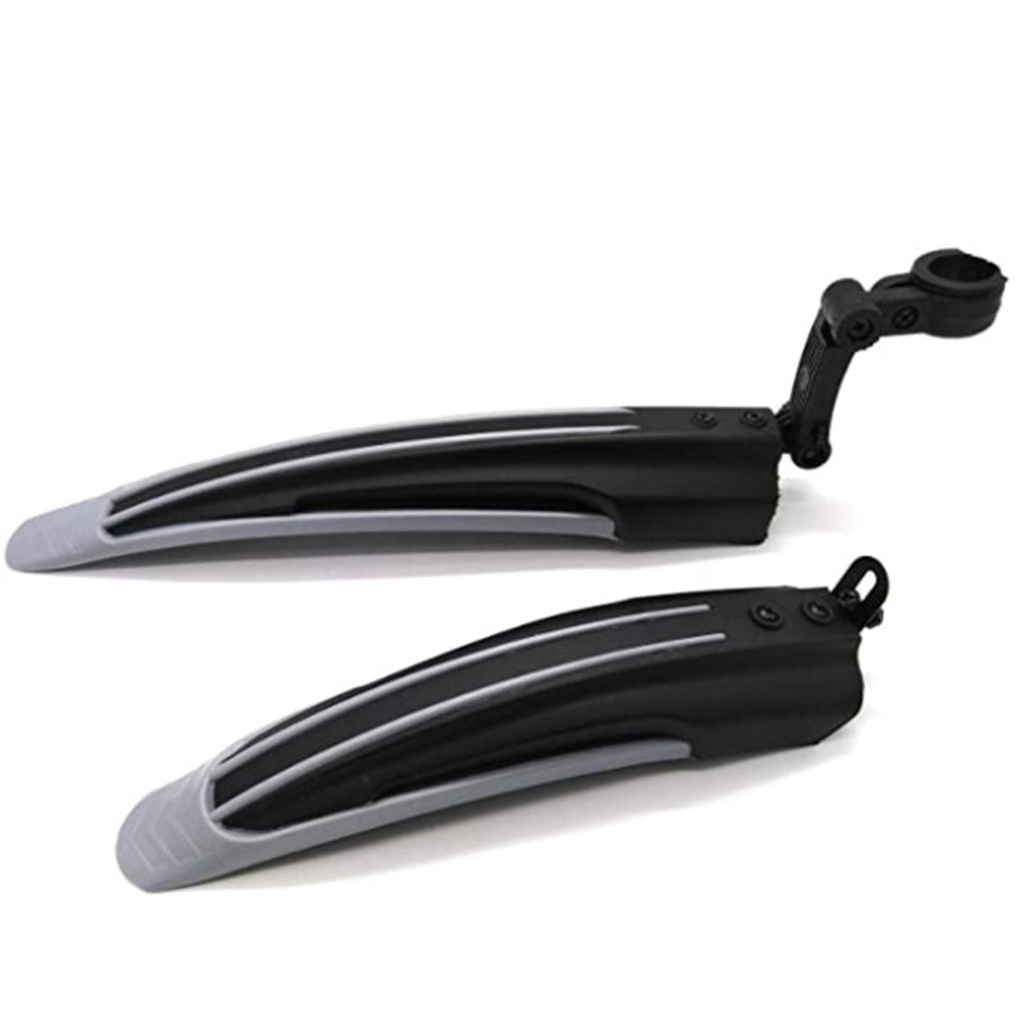 Bravovelo Adjustable Mountain Bike / eBike Fenders - Front/Rear - Silver/Black B07NTHGS3C_731050