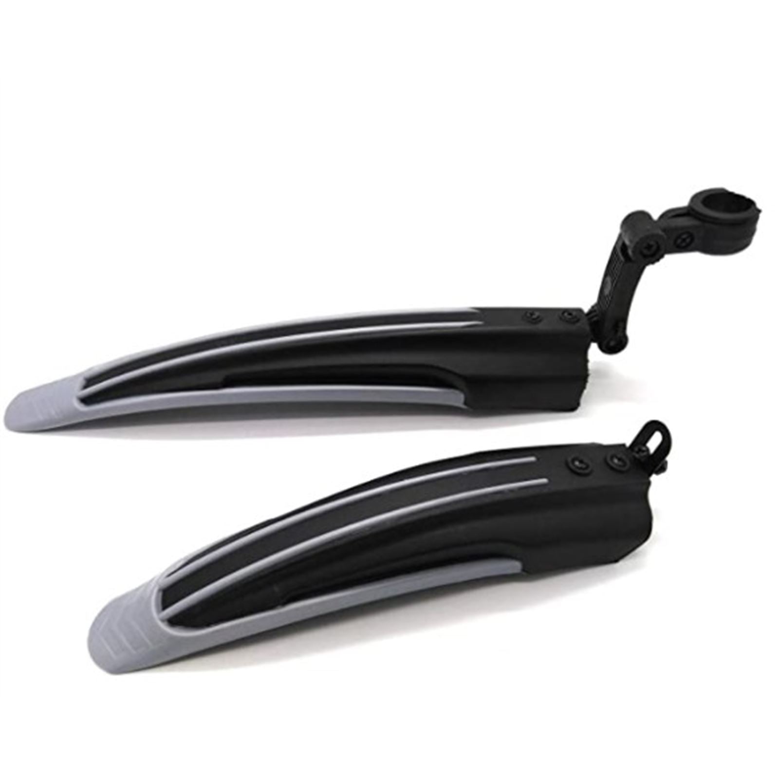Bravovelo Adjustable Mountain Bike / eBike Fenders - Front/Rear - Silver/Black B07NTHGS3C_731050
