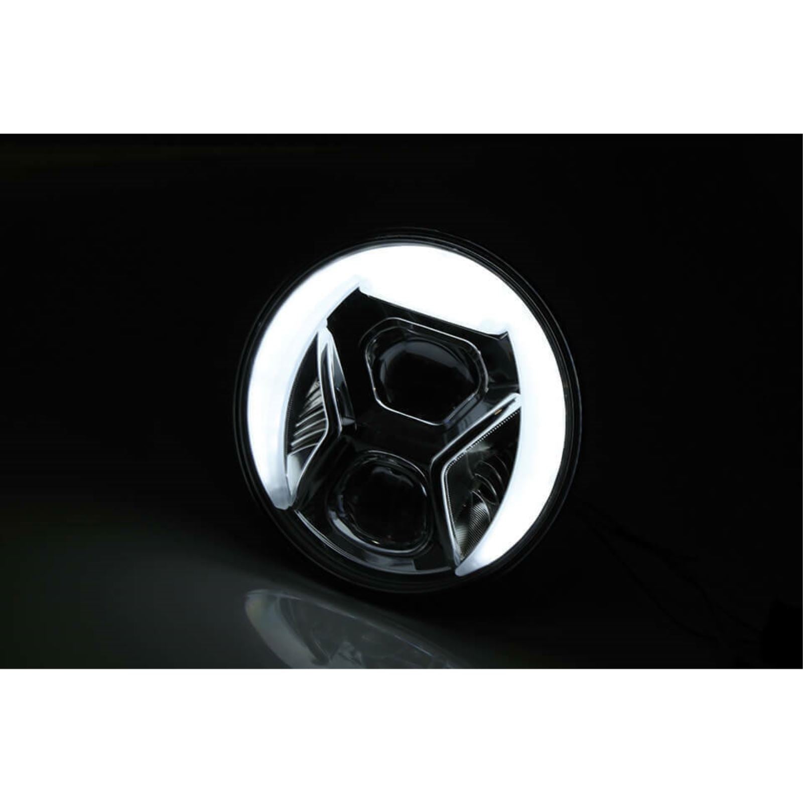 Highsider 7 LED Adaptive Headlight - Type 8 - Chrome OPEN BOX [MPN: 226-002]_1484776