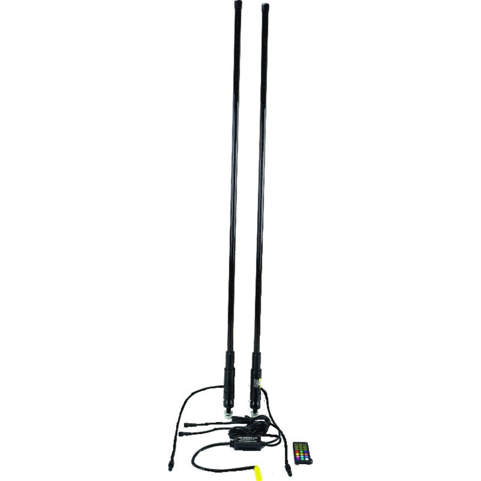 QuadBoss Remote Controlled LED Light Whip, 48in. - Smoke - Pair 4-104B-2-QB_1713183