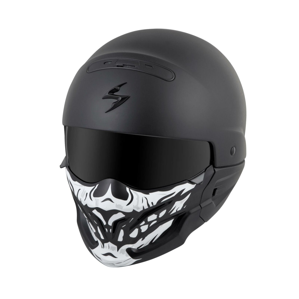 ScorpionEXO Covert Helmet Skull Face Mask - Black/White OPEN BOX [MPN: 52-546-18]_754514