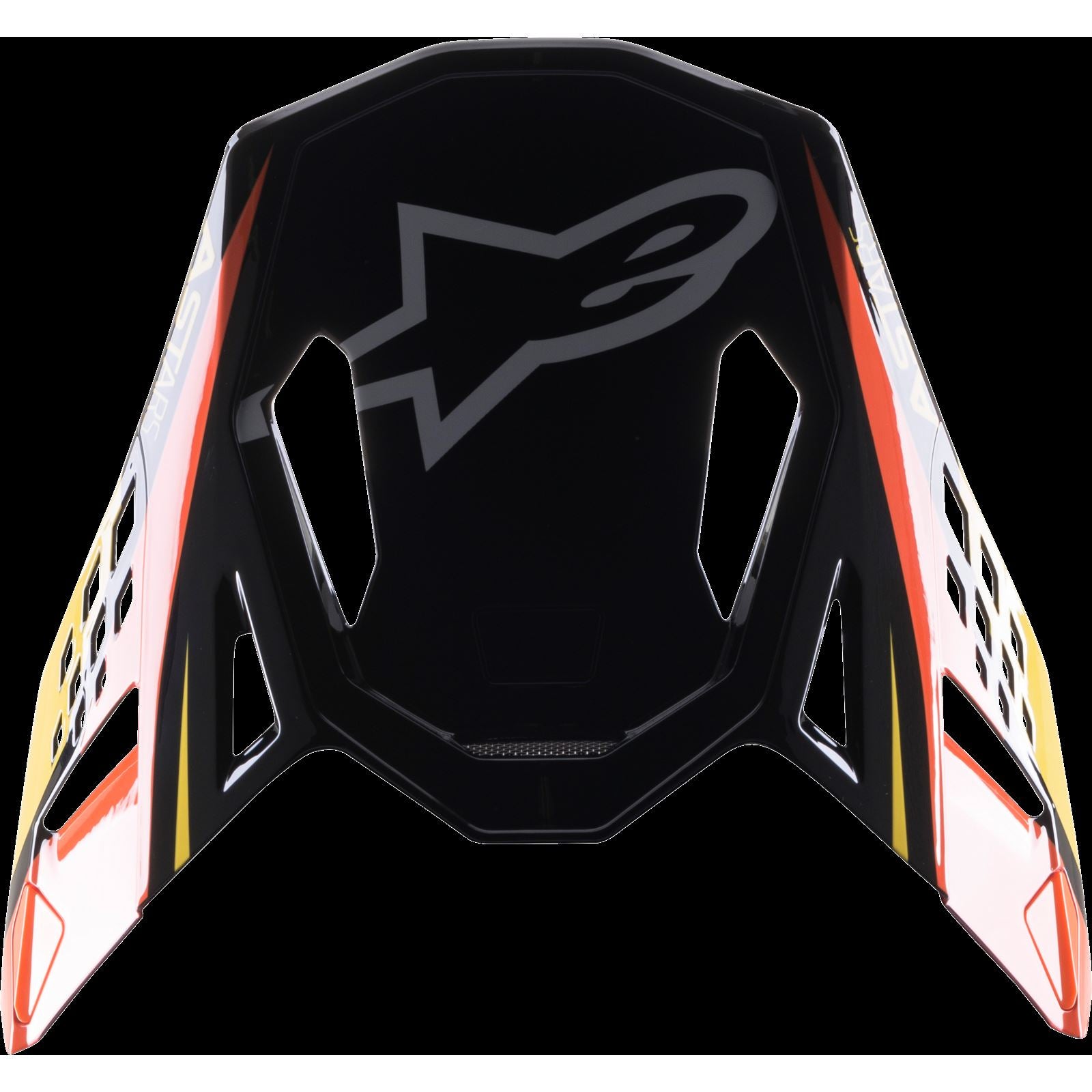 Alpinestars S-M10 Carbon Meta2 Visor Black/Yellow/Orange Glossy [MPN: 8981122-1549-OS]_754615