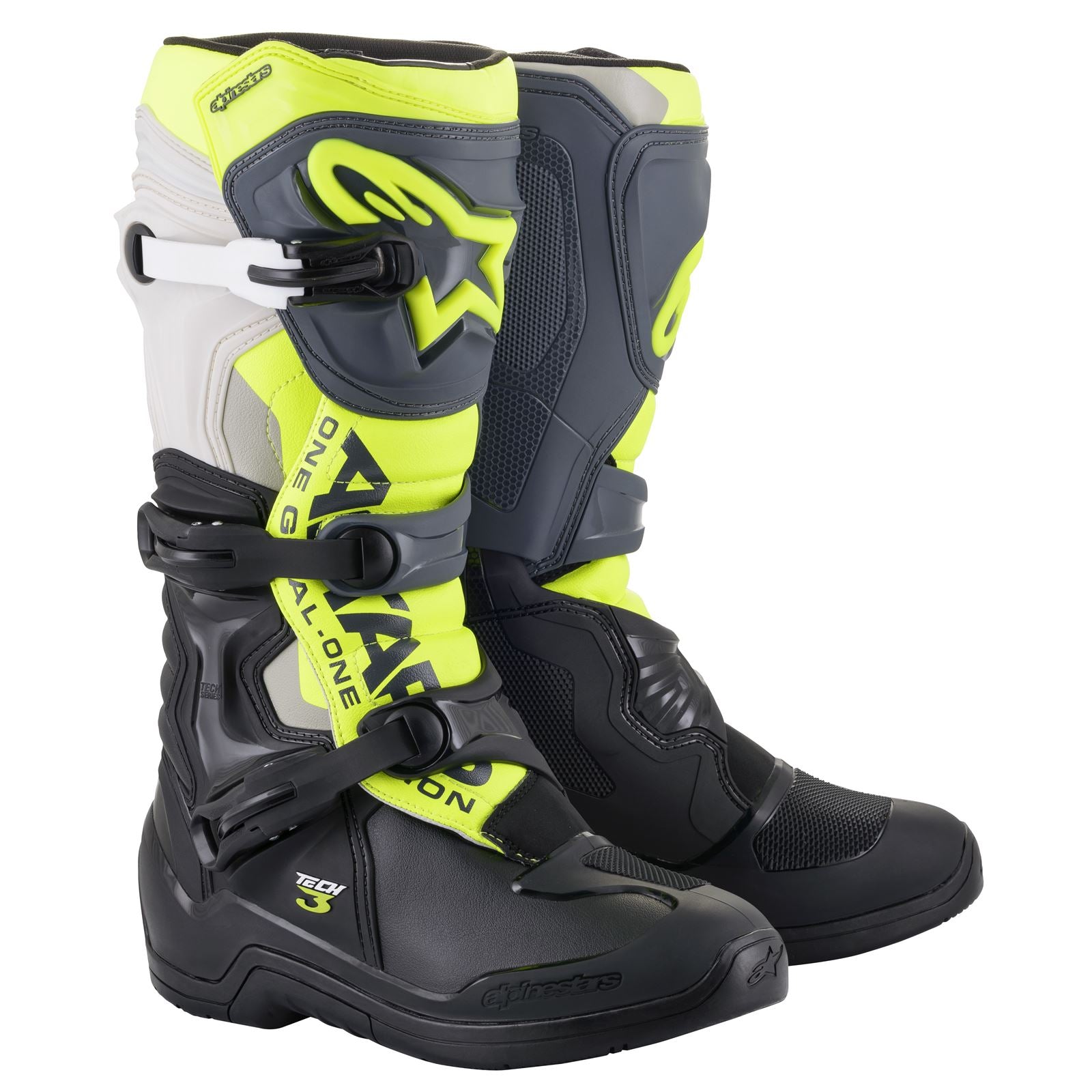 Alpinestars Tech 3 Boots - Black/Gray/Yellow Fluorescent_1005690