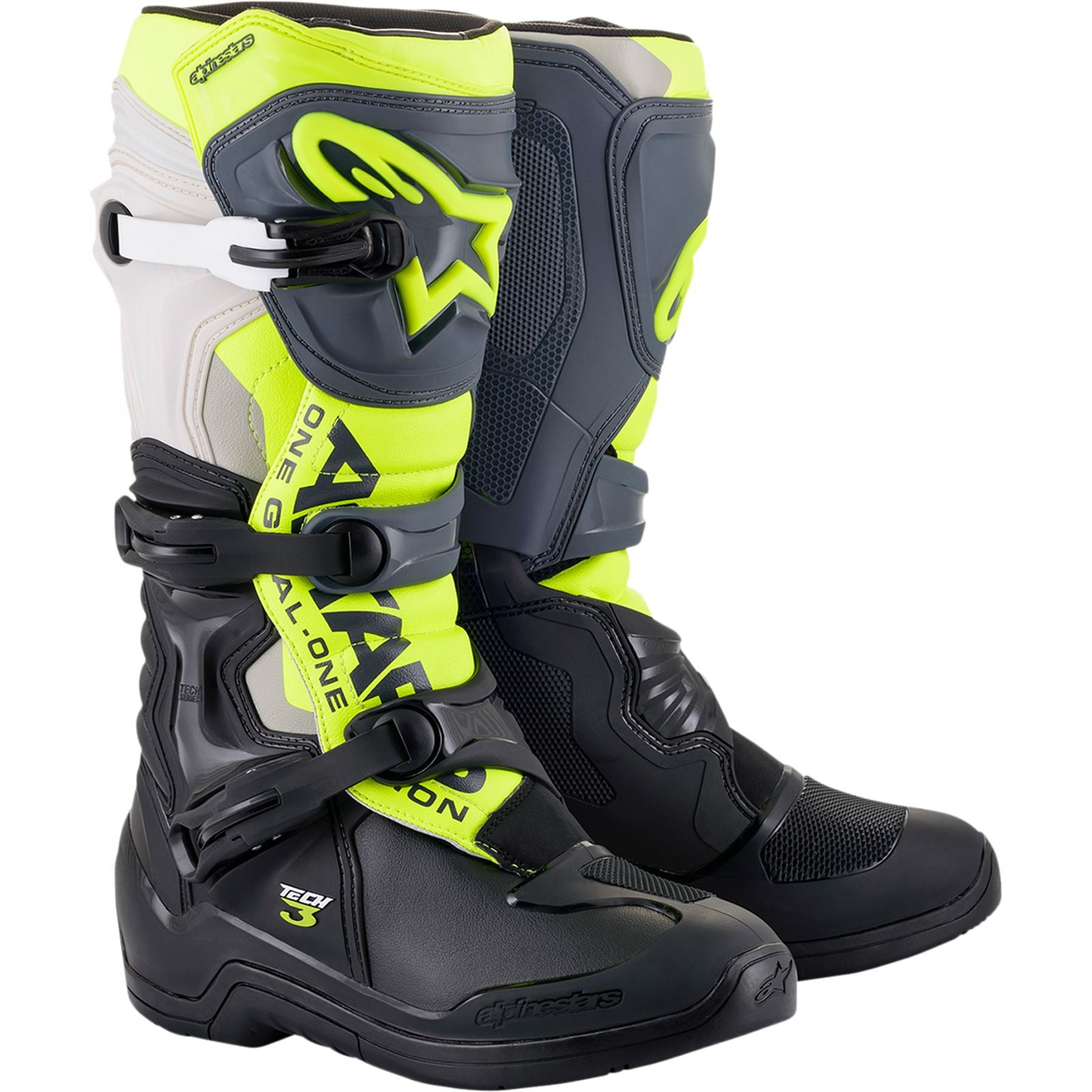 Alpinestars Tech 3 Boots - Black/Gray/Yellow Fluorescent_1033579