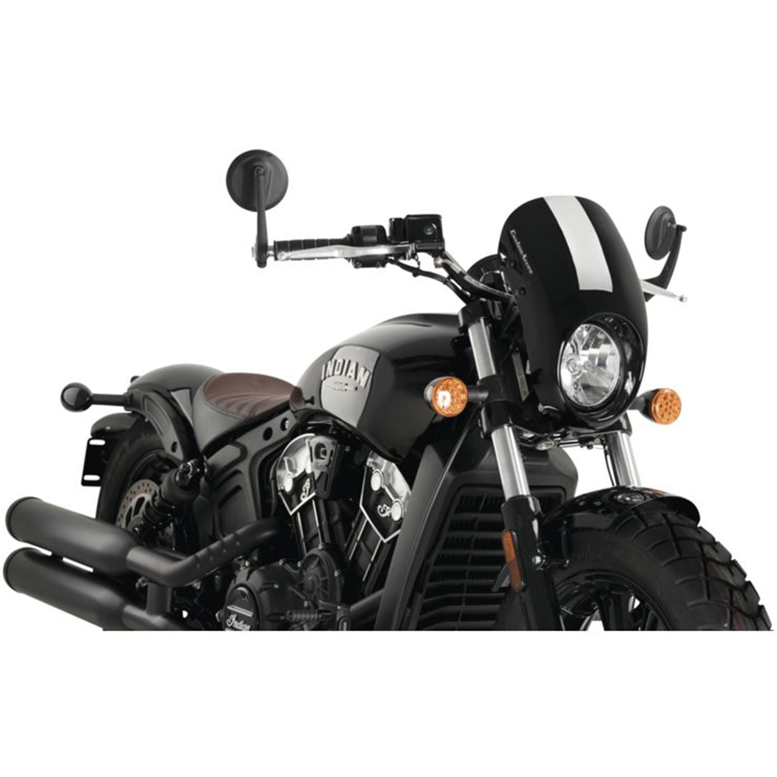 Custom Acces Anarchy Semi-Fairing for Indian Scout/Bobber - Black [MPN: CUP0027N]_765483