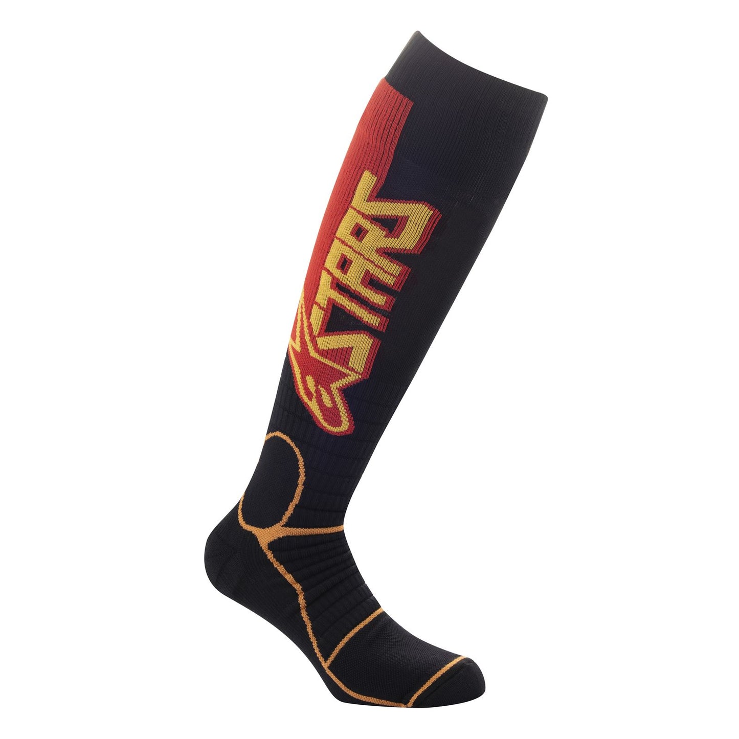 Alpinestars MX Pro Socks Black/Yellow/Tangerine Large [MPN: 4701520-1540-L]_1005825