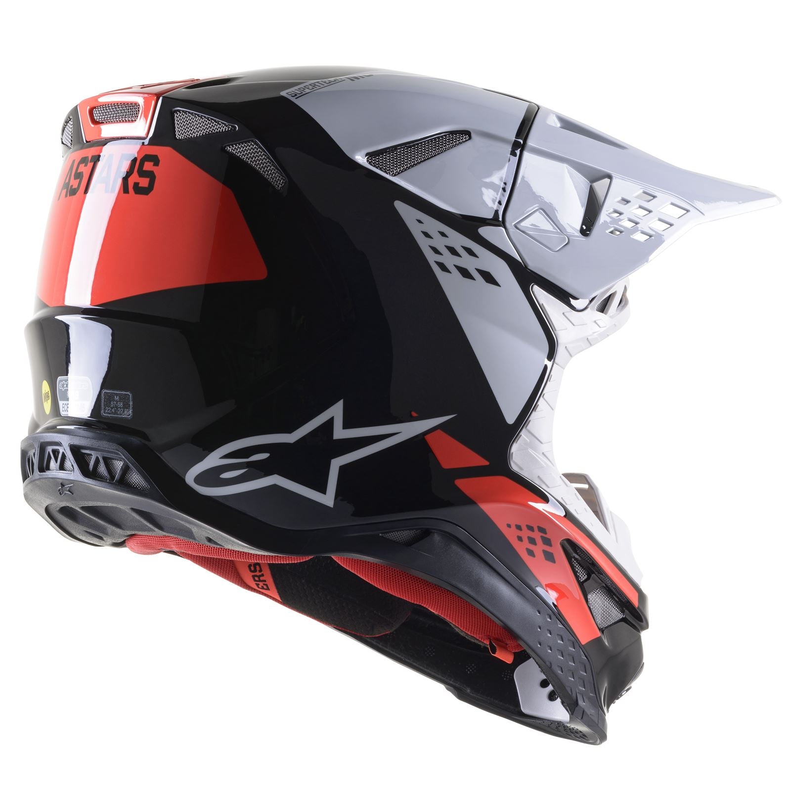 Alpinestars Supertech M8 Helmet - Factory - Black/White/Red Large [MPN: 8302922-1233-L]_758505