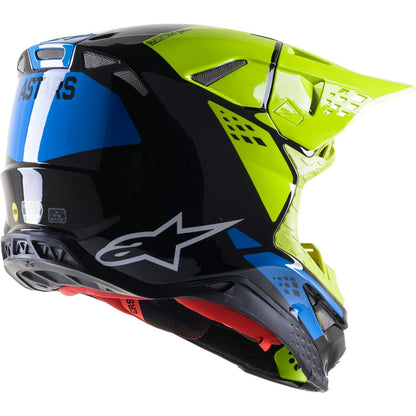 Alpinestars Supertech M8 Helmet - Factory - Black/Yellow/Blue Medium [MPN: 8302922-1578-M]_904526