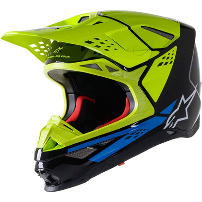 Alpinestars Supertech M8 Helmet - Factory - Black/Yellow/Blue Medium [MPN: 8302922-1578-M]_904520
