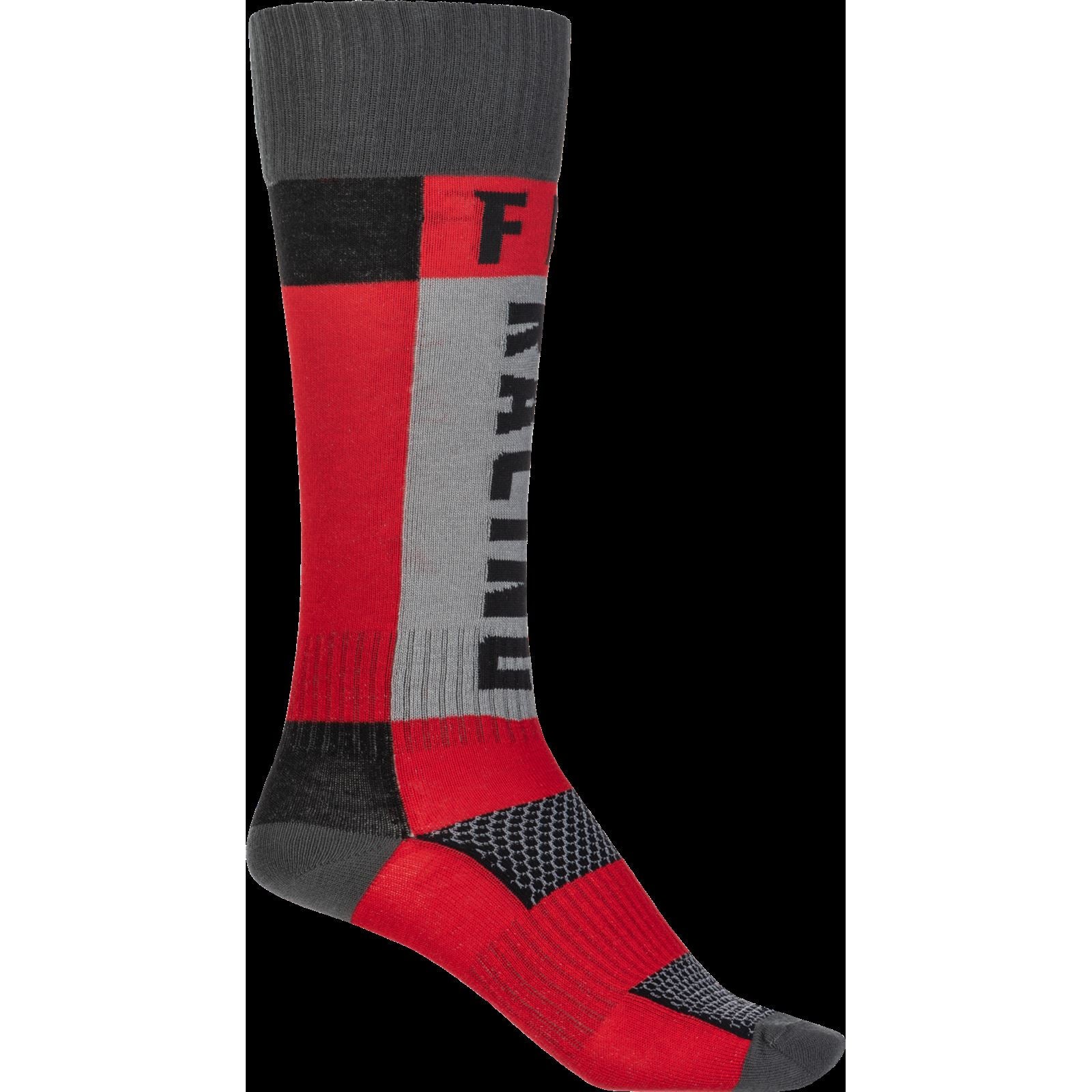 Fly Racing MX Socks Thick Red/Grey LG/XL [MPN: 350-0550L]_760674