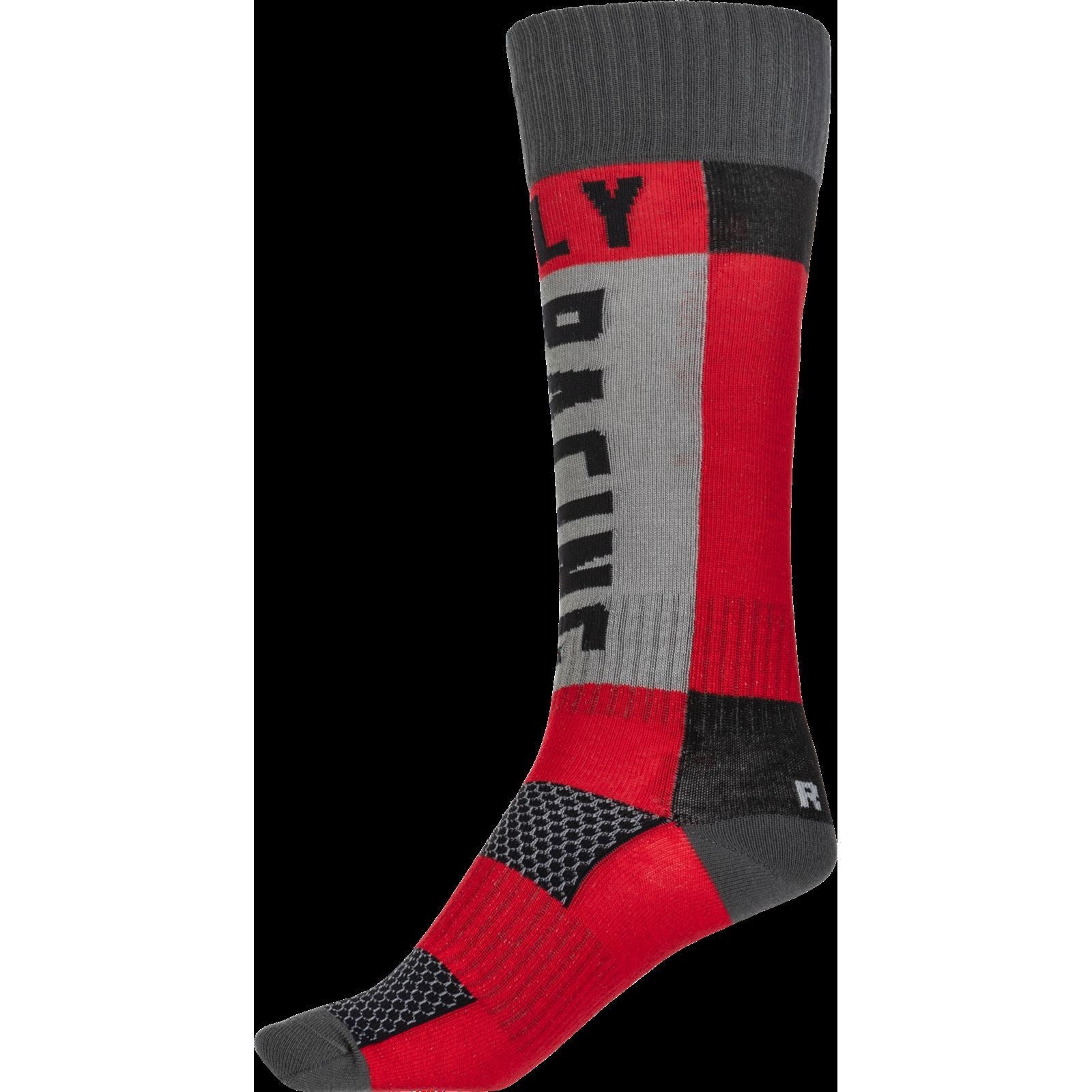 Fly Racing MX Socks Thick Red/Grey LG/XL [MPN: 350-0550L]_760676