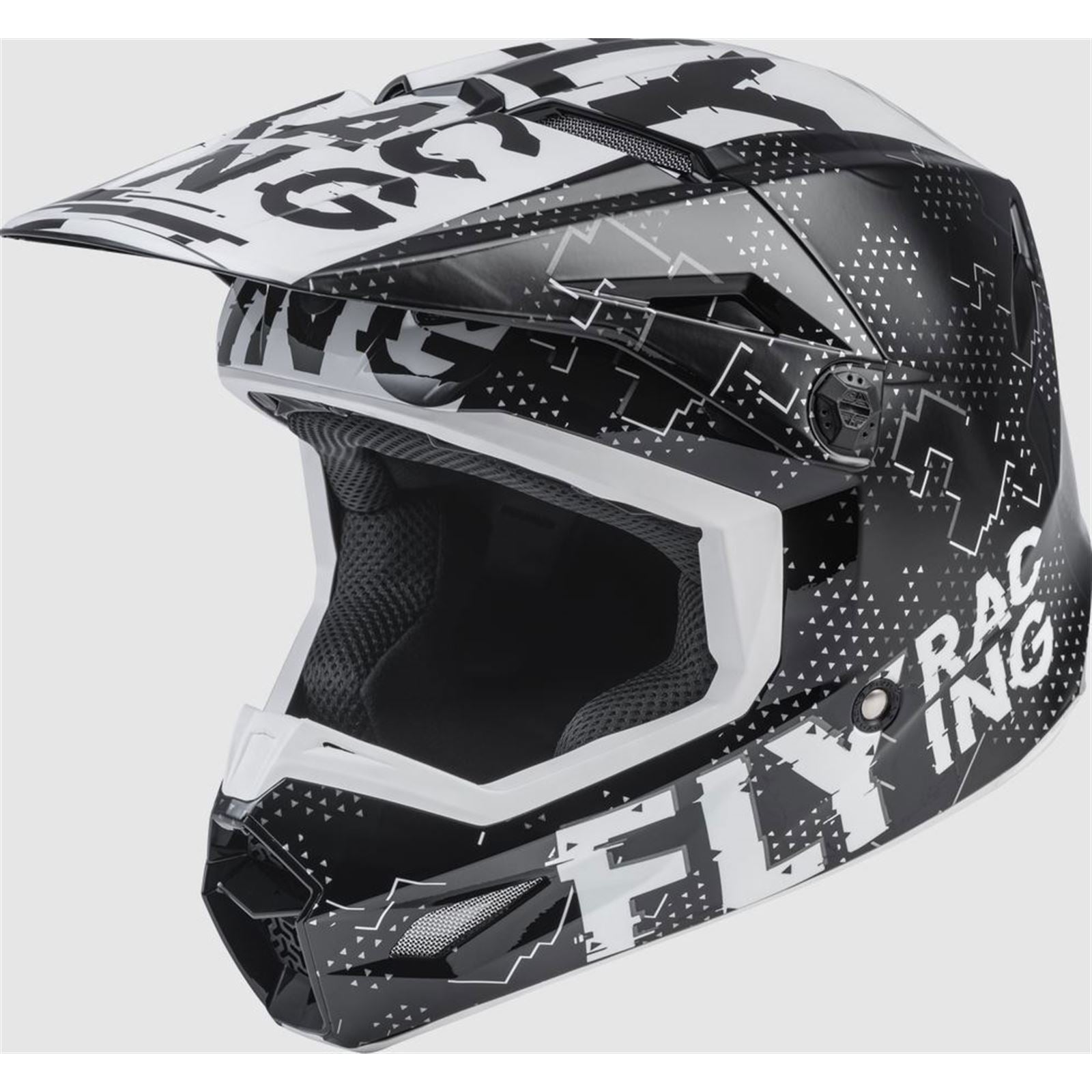 Fly Racing Youth Kinetic Scan Helmet - Black/White _1158131