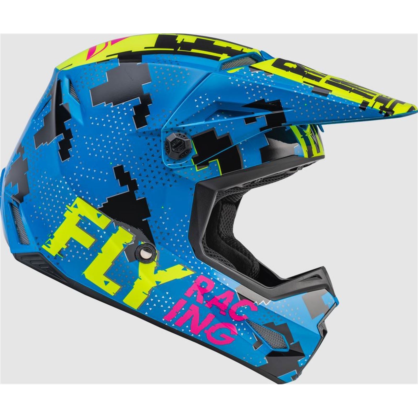 Fly Racing Youth Kinetic Scan Helmet - Blue/Hi-Vis/Pink _1158139