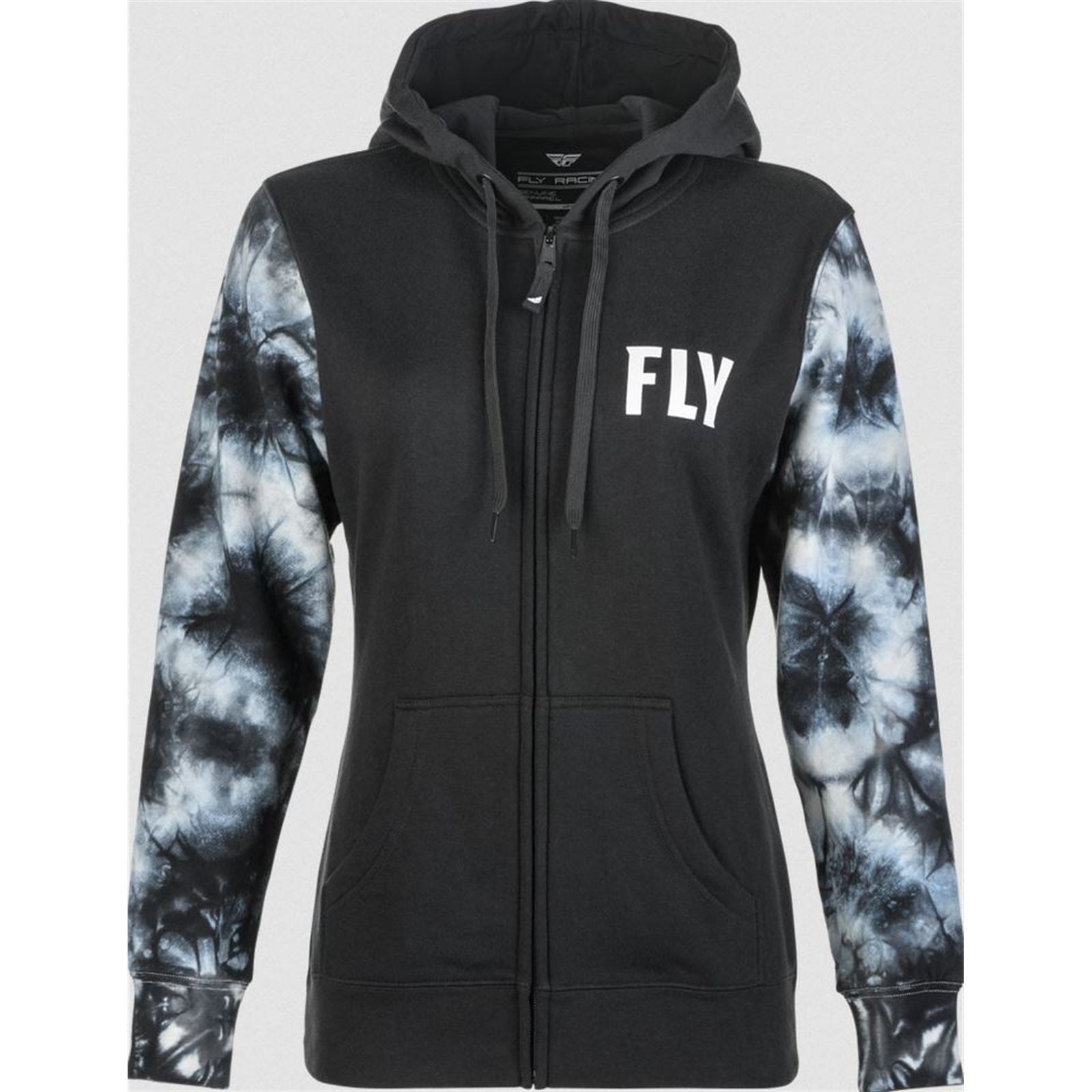 Fly Racing Women's Fly Tie-Dye Zip Up Hoodie Black/Grey X-Large 358-0070X_871422