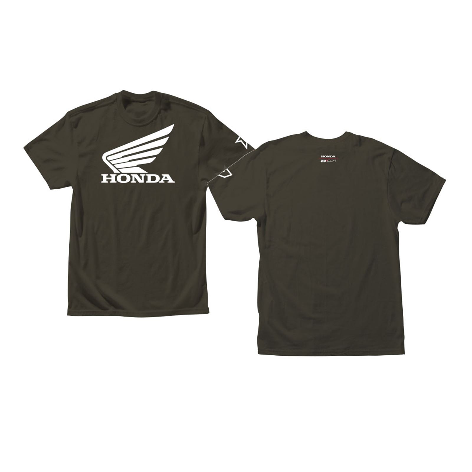 D'Cor Honda Wing Logo 2 T-Shirt - Black - 2XL [MPN: 80-116-5]_767393