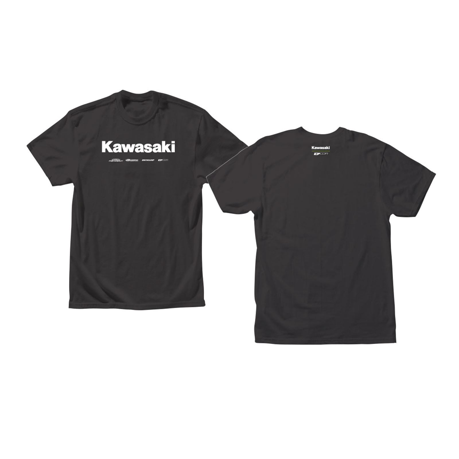 D'Cor Kawasaki Logo Racing T-Shirt - Black - Large [MPN: 80-119-3]_767370