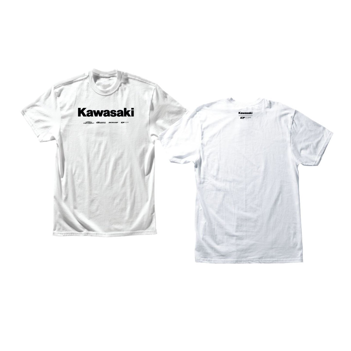 D'Cor Kawasaki Logo Racing T-Shirt - White - XL [MPN: 80-120-4]_767376