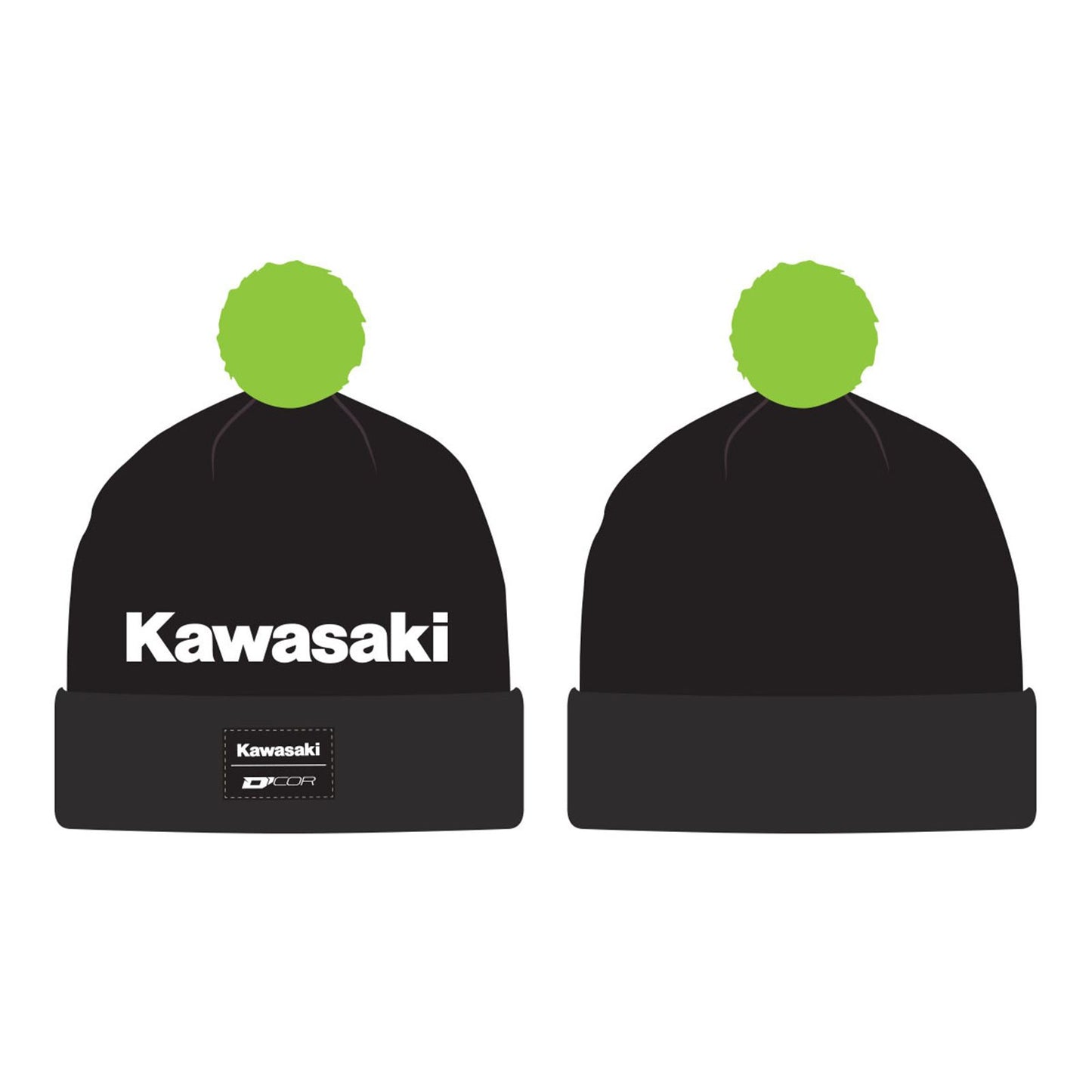 D'Cor Kawasaki Logo Stripe Beanie - Black [MPN: 70-134-1]_767506